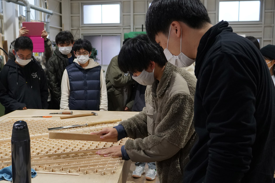 組子製作体験 タニハタ 中学生　組み付け