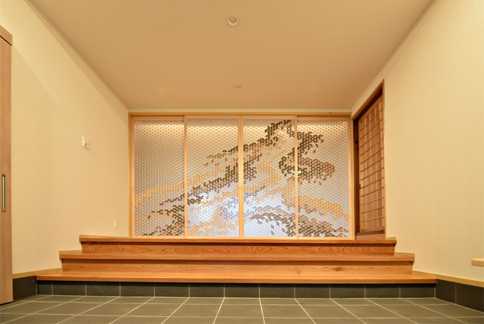 宗禅寺 様（八尾） 美術組子 明照明 風の盆 組子細工