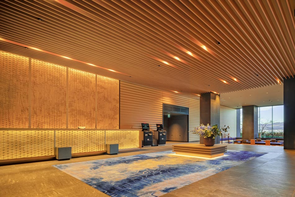 ホテルクラッド 組子細工 HOTEL CLAD (御殿場）ロビー 全体図
