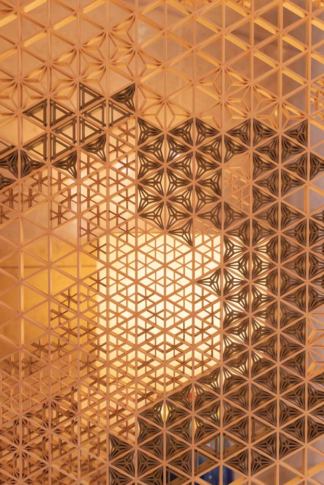 ホテルピュリッツァー 自由が丘 組子間仕切り アップ 組子細工