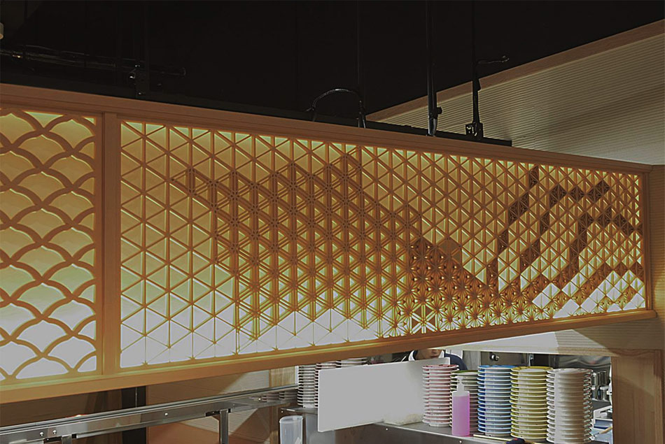 廻転とやま鮨 富山駅前店 絵語り組子 ホタルイカ 組子細工