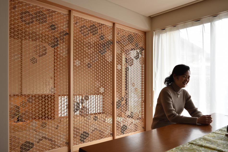M邸（金沢市） 麻の葉ちらし 桜ぼんぼり 組子細工