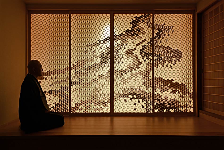 宗禅寺 様（八尾） 美術組子 風の盆 組子細工