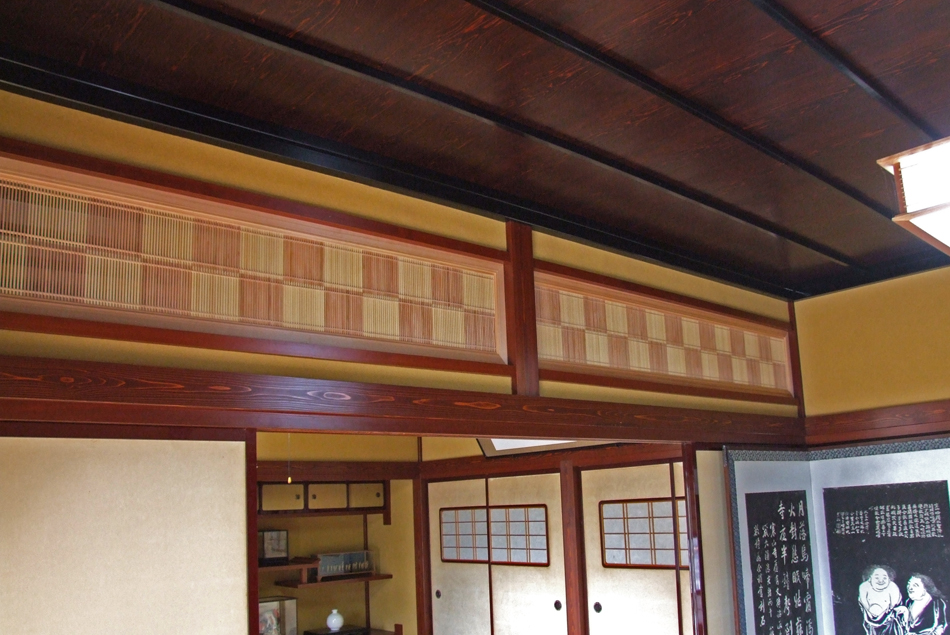 住宅用組子らんま 市松 個人邸 杉材 ベイヒバ材 組子細工
