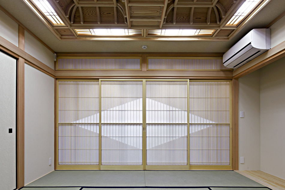 個人邸 引き戸 組子障子 菱形 組子細工