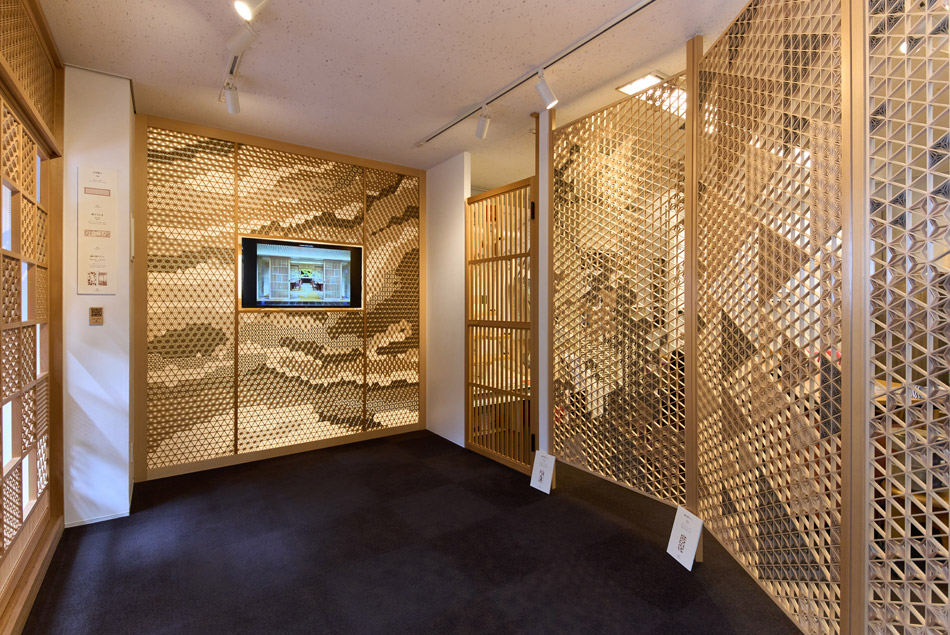 東京ショールーム 麻の葉ちらし 抽象 組子細工