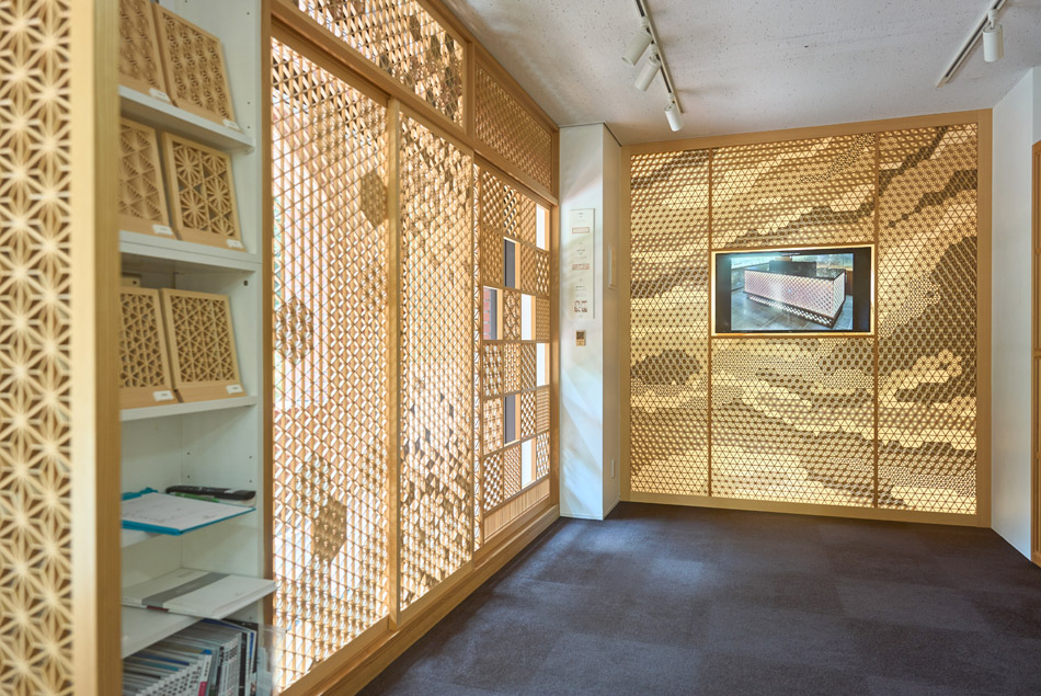 東京ショールーム 吉祥組子 麻の葉ちらし 抽象 組子細工